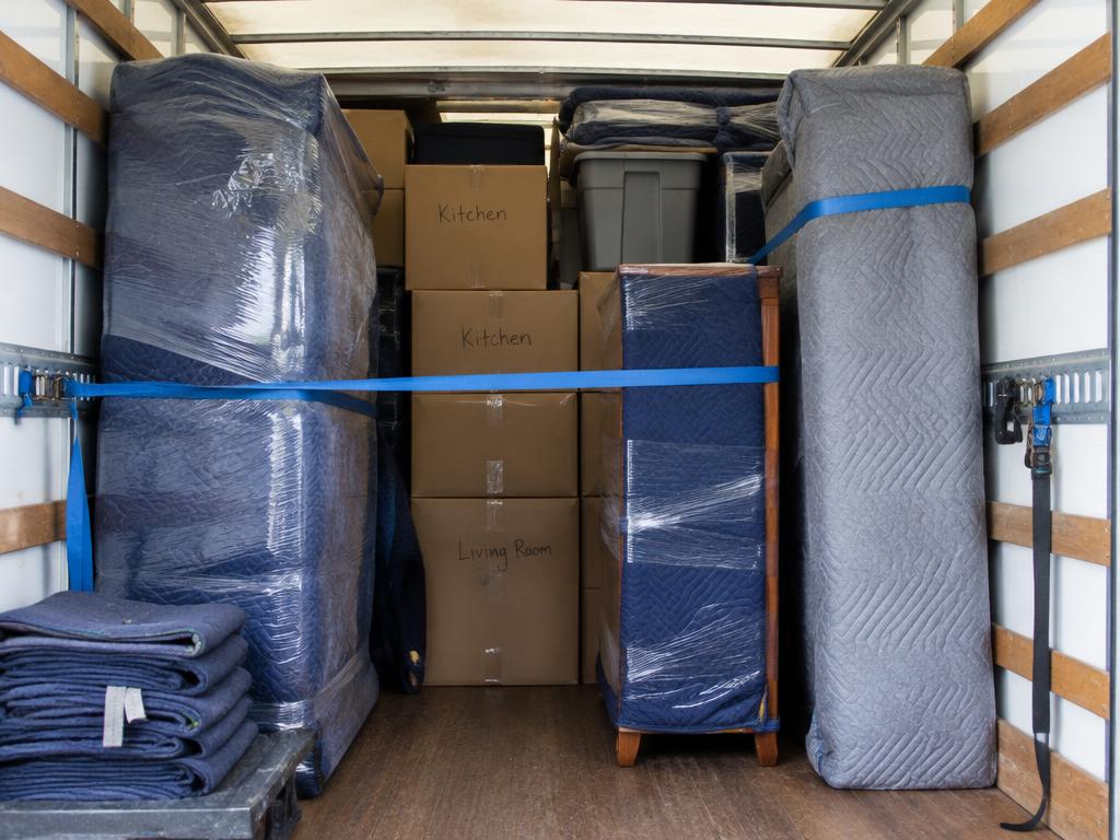 Van loaded and strapped for a house move
